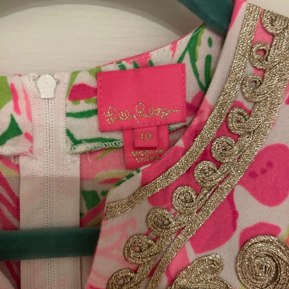 Lilly Pulitzer Vibrant Pink and Gold Dress